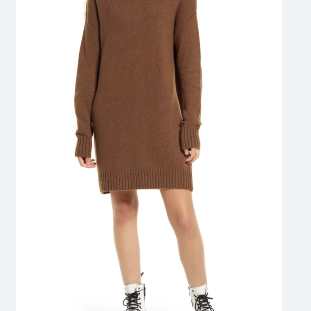 NWT BP,  Brown Knit Oversized Sweater Dress XL Nordstrom Soft Ribbed